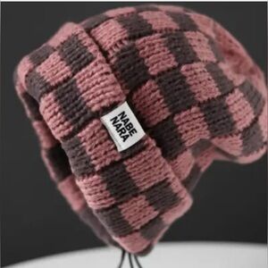 Nabe Mara Pink and Black Checkered Hat